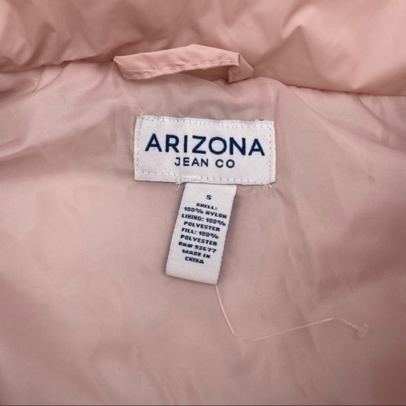 Arizona Jean Pink Puffer Vest Small Soft Pink Winter Vest with Pockets - Picture 7 of 8